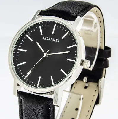 Produktbild von Herrenuhr Krontaler silber schwarz 40mm