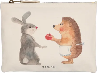 Produktbild von Mr. & Mrs. Panda Kosmetiktasche Hase Igel Grösse XL Große - Weiß - Geschenk, Federtasche, Etui, Trösten, und, Lustige Sprüche, Herzschmerz, Liebe Spruch, Mäppchen