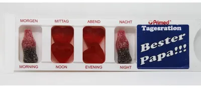 Produktbild von Tablettenbox Bester Papa gefüllt mit Fruchtgummi Scherzartikel 25g