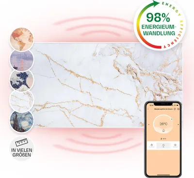 Image de Klarstein Radiateur Infrarouge Mural Intelligent, Chauffage Infrarouge 700W, Panneau Chauffant Infrarouge, APP Mobile, Radiateur Electrique Extra Plat, Salle de Bain, Sans CO2, Faible Conso d'Energie