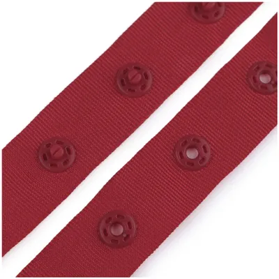 3m Druckknopfband 18mm Druckknopf Band Bodyverschluss Miederband Farbwahl bordeaux