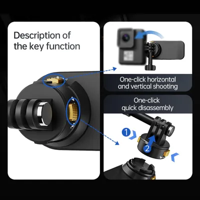 Produktbild von Magnetischer Schnellverschluss-Rucksackgurt-Befestigungsclip mit Sportkamera-Montageadapter und Telefonhalter-Ersatz für GoPro Hero 12/11/10 iPhone 15/14/13/12