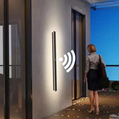 LED-Wandleuchte mit Bewegungsmelder, 120 cm, 4000K, IP65, schwarz