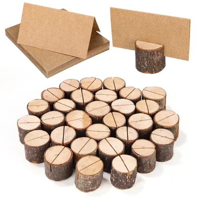 Immagine prodotto di 30 portatarghette in legno con carta kraft