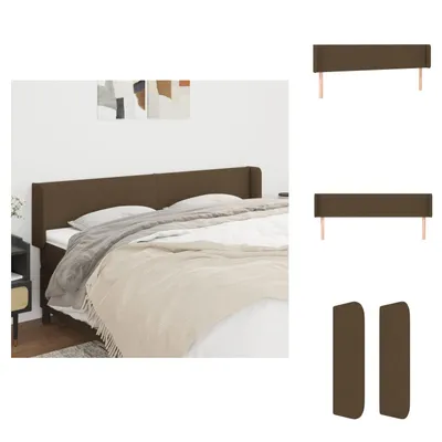 Produktbild von vidaXL Kopfteil mit Ohren Dunkelbraun 203x16x78/88 cm Stoff -  Kopf- & Fußenden
