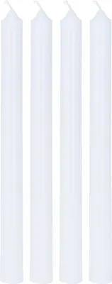 Produktbild von Weiße Stabkerzen im 4er-Set, tropffrei, rauchfrei, 2,1 x 2,1 x 25 cm