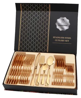 Produktbild von 24-teiliges Besteckset – Edelstahl – spiegelpoliert – elegant – komfortabler Griff