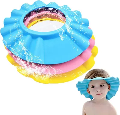 Imagen del producto de Protectores para el cabello de niños y bebés, de silicona, ajustables, juego de 3 unidades, para proteger del champú