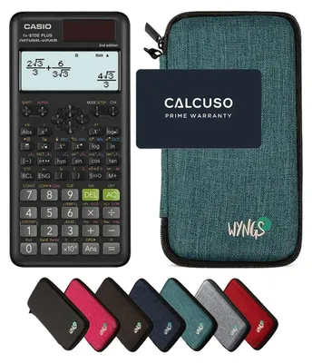 Produktbild von Casio fx-87DE Plus 2nd Edition inkl. WYNGS Schutztasche Türkis - Wissenschaftlicher Taschenrechner - Basic Set