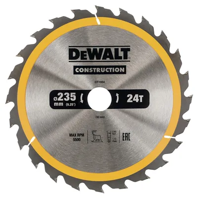 Obrázok produktu pre Dewalt DT1954-QZ Kotúčová píla, 235 x 30 mm, 24 zubov, drevo