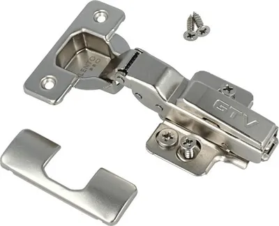 Produktbild von Geräuschloses Topfscharnier Ø 35mm Soft Close Topfband Silent Clip-On Möbelscharnier vernickelt Mittelanschlag