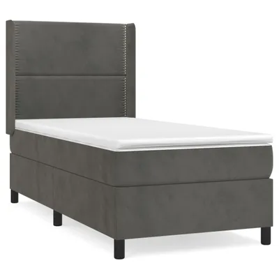 Immagine prodotto di vidaXL Letto a molle con materasso grigio scuro 100x200 cm in velluto