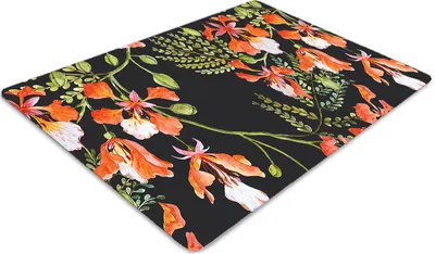 Produktbild von Stuhlunterlage Bürostuhlunterlage 120 cm x 90 cm Bodenmatte Bürostuhlunterlage - rote Blumen