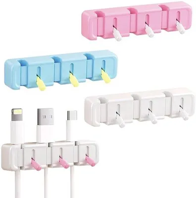 Produktbild von Famanu Kabelorganizer 4 Stück - Multifunktionale, selbstklebende Kabelclips für Zuhause, Büro und Auto