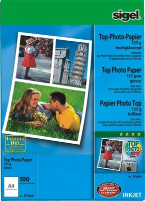 Produktbild von Fotopapier A4 125g/qm glossy hochweiß VE=12x100 Blatt