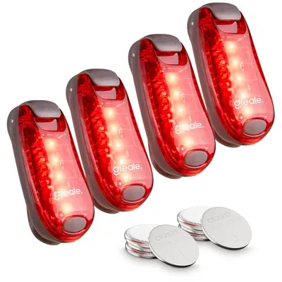 Obrázok produktu pre greate 4x LED blikajúce svetlo školská taška - blikajúce svetlo, svetelný klip pre deti, svietiaci prívesok na školskú tašku, svetlo na batoh pre deti