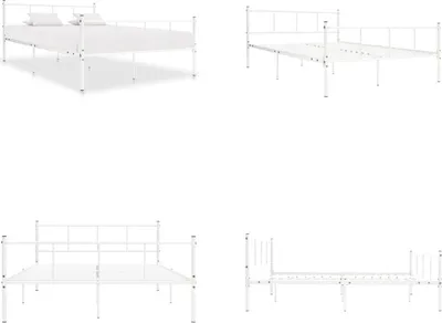 Produktbild von vidaXL Bettgestell Weiß Metall 120x200 cm - Bettgestell - Bettgestelle - Bettrahmen - Bettrahmen