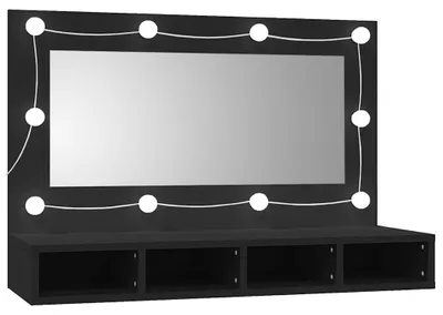 Obrázok produktu pre vidaXL Zrkadlová skrinka s LED čierna 90x31,5x62 cm