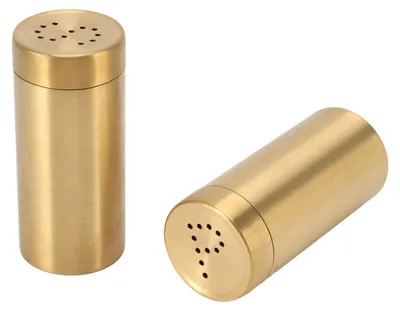 Gewürzstreuer aus Edelstahl, 2 Stück, Gold, mit Deckel