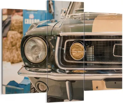 Produktbild von Bild auf Leinwand - Leinwandbild - 3 Teile - Abdeckung Ford Mustang - 130x100cm - Wand Bild - Wanddeko - Wandbilder - Leinwanddruck - Bilder - Wanddekoration - Leinwand bilder - CB130x100-4480