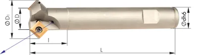 Produktbild von IHTec Fasenfräser 45Grad Z3 Innenkühlung D25mm für SOMT09