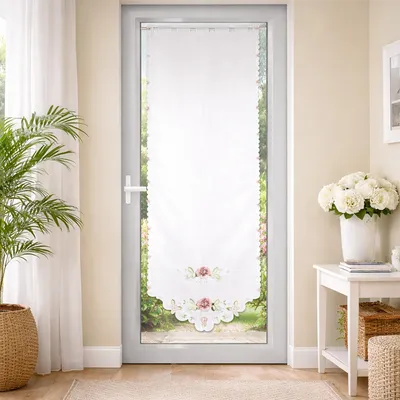 Image de Panneaux de porte 180x60cm avec broderie - Bumen ( Rose )