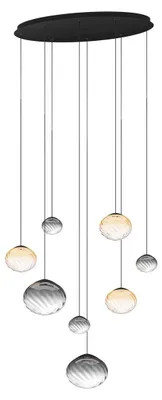 Image de Suspension Pantoja, noire, ovale