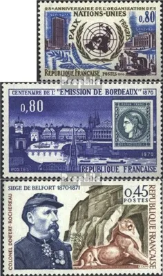 Produktbild von Briefmarken Frankreich 1970 Mi 1729,1730,1731 (kompl.Ausg.) postfrisch UNO