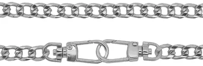 Taschenkette 100 cm lang mit Karabinerhaken silber