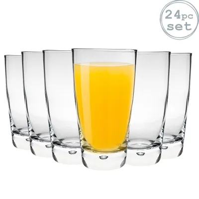 Produktbild von Bormioli Rocco Luna Highball-Cocktail-Gläser mit Bubble-Base-Set - 340ml - Packung mit 24