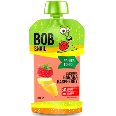 Produktbild von Bob Snail Fruchtpüree Banane & Himbeere 120g