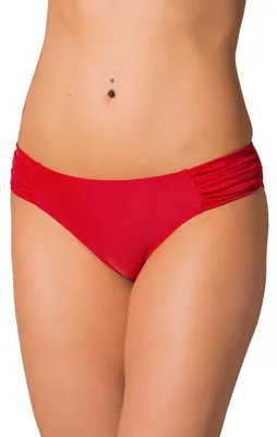Produktbild von Aquarti Damen Bikinihose mit seitlichen Raffungen, Farbe: Rot, Größe: 38