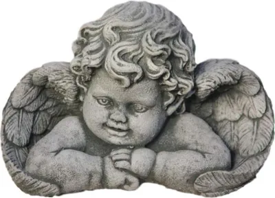 Produktbild von Steinfiguren Horn Engelsfigur aus Steinguss für ihren Garten Frostfest Witterungsbeständig und Neu 15cm Höhe, DE-1311