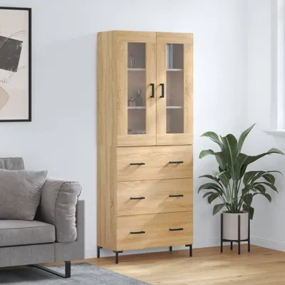 Produktbild von vidaXL Highboard Sonoma-Eiche 69,5x34x180 cm Holzwerkstoff