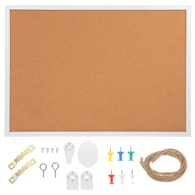 Produktbild von Gerahmte Korktafel 19,69 x 13,78 Zoll für Büro und Zuhause mit Zubehör