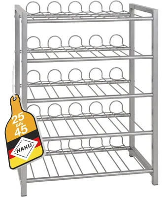 Zdjęcie produktu dla Stojak na wino na 25 butelek - nowoczesny, metalowy, oszczędzający miejsce