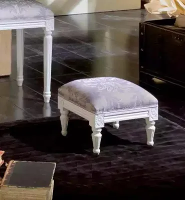 Produktbild von Klassische Polsterhocker Luxus Grau Hocker Sitzhocker Sitzmöbel Modern