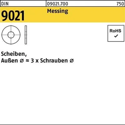 Produktbild von Reyher  Scheiben DIN 9021 Messing 3,2 Ms (1000 Stück)
