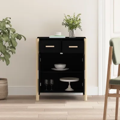 Immagine prodotto di Maison Exclusive - Credenza Schwarz, 62x38x75 cm, realizzata in materiale composito di legno