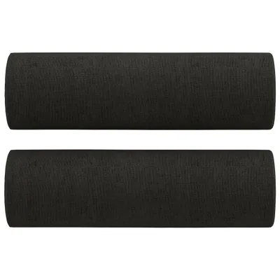 Produktbild von vidaXL Zierkissen 2 Stk. Schwarz Ø15x50 cm Stoff