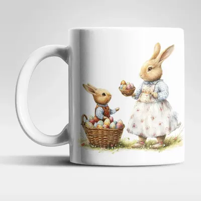 Produktbild von Ostern Hase Ostereier Kaffeetasse Teetasse Tasse Geschenkidee 325 ml – Hase-04