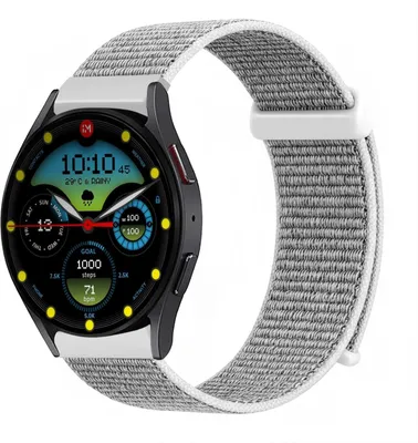 Produktbild von Smartwatch Armband für Samsung Galaxy Watch4 40mm Nylon Textil Band Ersatzband Wechselband Klettverschluss flexibel atmungsaktiv Grau