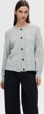 Produktbild von SELECTED FEMME Strickjacke Relaxed Fit Rundhals Raglanärmel Fallmaschen Größe: M