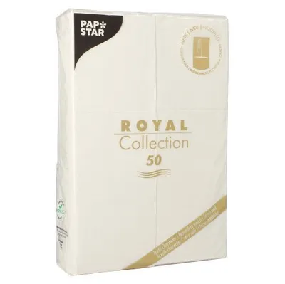 Produktbild von Servietten "ROYAL Collection" 48 cm x 30 cm weiss mit Besteckfalz