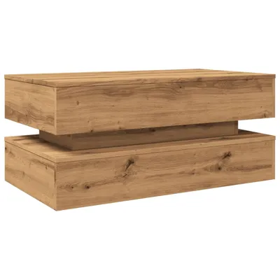 Produktbild von "Winterschlussverkauf "Couchtisch - CLORIS - Wohnzimmertisch - Robust und langlebig - mit LED-Leuchten Artisan-Eiche 90x50x40 cm - NeuMöbel3720912