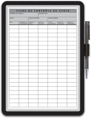 Produktbild von Kontrollblatthalter Magneto A4 selbstklebend mit Stift schwarz