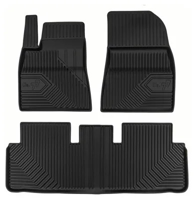 Image de Tapis avant en caoutchouc + tunnel pour Tesla Model 3 2023- (berline) – 3 pièces, noirs, sur mesure