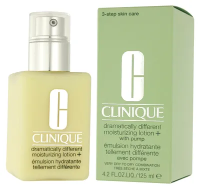 Produktbild von Clinique Dramatically Different Moisturizing Lotion+, Gesichtslotion, Frauen, 125 ml, Mischhaut, trockene Haut, Sehr trockene Haut, Feuchtigkeitsspendend, Feuchtigkeitsspendend, Glättend, Weichmachend, Pumpenflasche