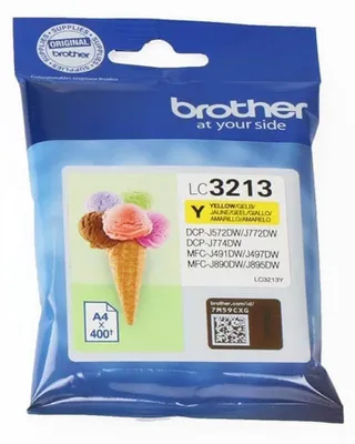 Produktbild von Brother LC3213Y, Hohe (XL-) Ausbeute, Gelb, Tinte auf Pigmentbasis, 1 Stück(e), 400 Seiten, Einzelpackung