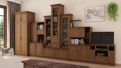 Produktbild von Meblast | Wohnwand Hades + Schrank + TV-Möbel | Kirschbaum Porto - Geräumig, Modern, Wohnzimmermöbel